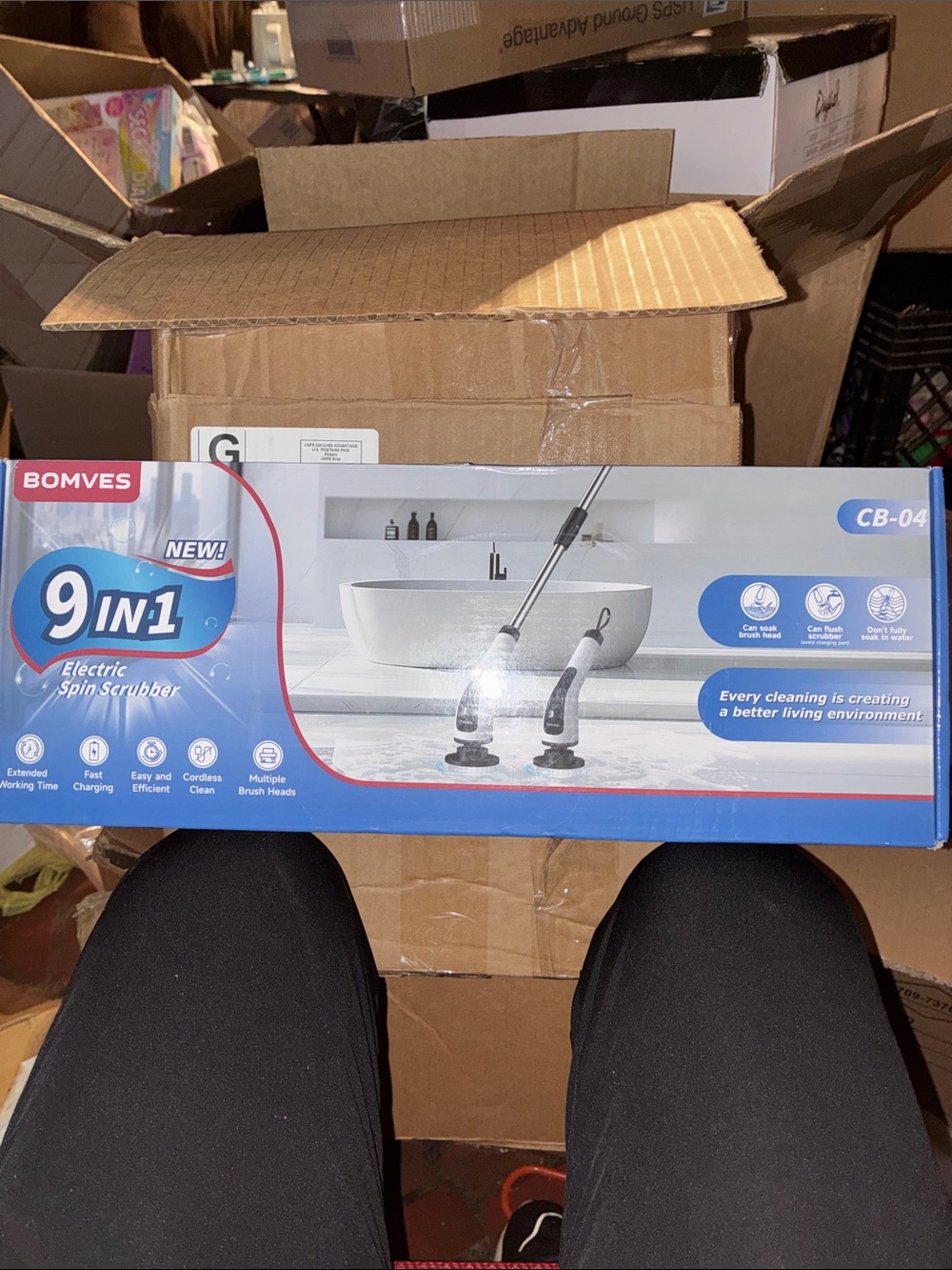Bomves 9-in-1 Electric Spin Scrubber in Blue